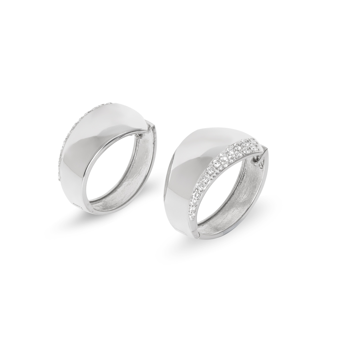White Gold Diamond Set Hoop Earrings 0.62ct